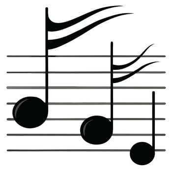 Black musical notes background design vector