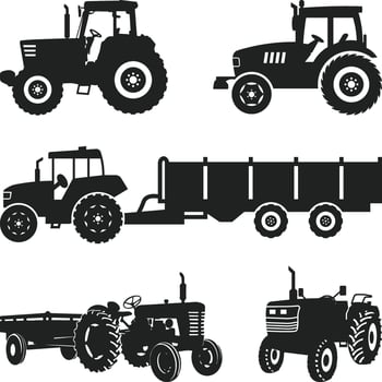 Farm tractor retro sketch. Agricultural machinery illustration. Tractors illustration, vector