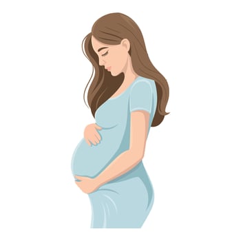 Pregnant Woman Reflecting on Her Baby vector
