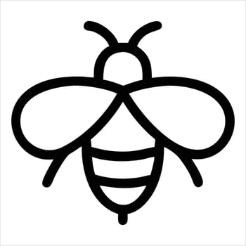 bee icon with white background vector