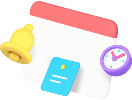 Calendar agenda deadline reminder empty mockup 3d icon realistic illustration png