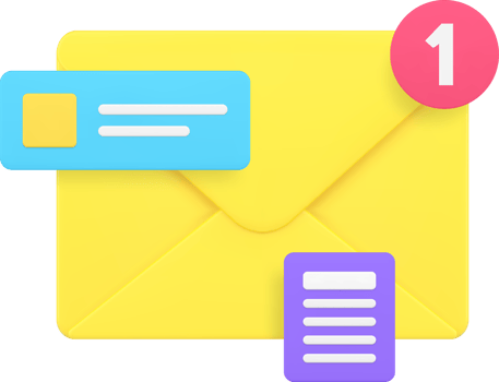 Incoming message inbox letter document notification 3d icon png