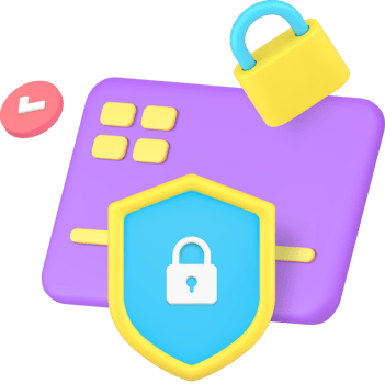 Credit debit card financial money protection 3d icon illustration png
