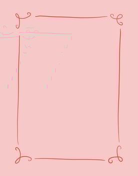 Frame in cute hand drawn style, illustration. Coquette border, for wedding invitation designs or greeting cards. A4 format, frame in whimsical style. vector