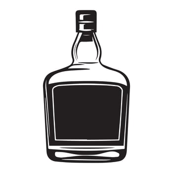 Whiskey Bottle with a Modern Whisky Illustration Artwork vector