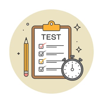 Time-Managed Test Checklist for Efficient Tasks vector