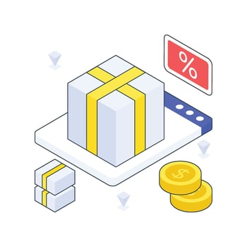 Delivery Commission isometric Colored illustration vector