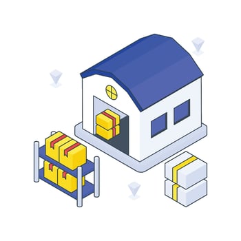 Warehouse Stock isometric Colored illustration vector