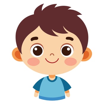 Adorable Boy Waving a Friendly Greeting in Cartoon Icon Illustration vector