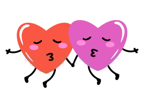 Valentine Heart Couple Cartoon vector