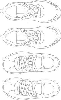 shoes icon isolated Running shoes line and icon, sneakers in different styles, Flat Silhouette Shoes or Sneakers Icon Set Isolated vector