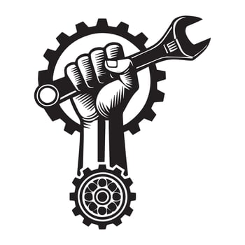 Mechanic Garage Tools Artwork Inspired Illustration Design vector