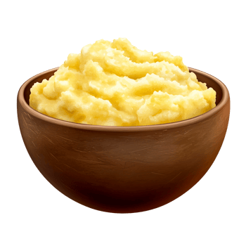 Smooth mashed potatoes with butter png