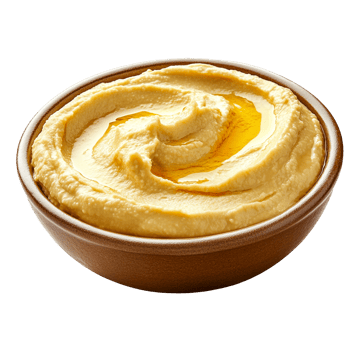 Smooth hummus with olive oil drizzle png