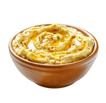 Traditional hummus served in a bowl png