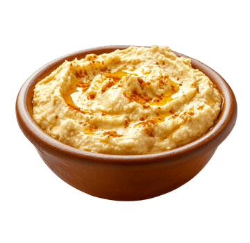 Fluffy hummus with tahini drizzle png