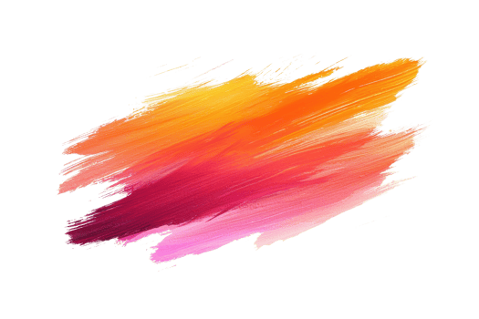 A vibrant, colorful brushstroke featuring hues of orange, pink, and purple blending seamlessly. png
