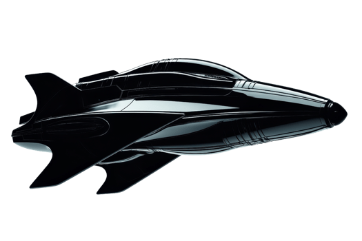 A sleek, futuristic spacecraft with sharp lines and a streamlined design, showcasing advanced engineering and aerodynamics. png