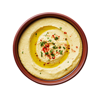 Hummus bowl with sesame seeds png