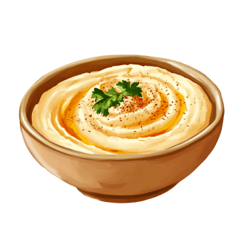Authentic hummus with garlic png