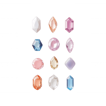 Colorful assortment of gemstones displayed in various shapes and hues. png