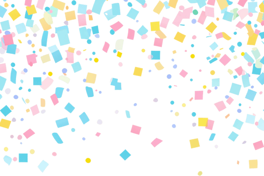 Colorful confetti pieces in various shapes and sizes, creating a festive atmosphere. png