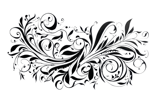 A decorative, intricate pattern featuring swirling floral elements in a dark, elegant design. png