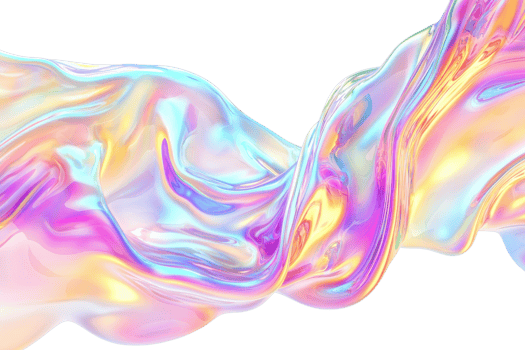 A vibrant, iridescent wave of colors flows gracefully against a transparent background, creating a mesmerizing, fluid visual effect. png