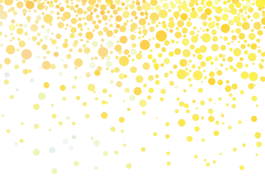A vibrant display of golden and white circles against a transparent background, creating a festive, sparkling effect reminiscent of lights or confetti. png