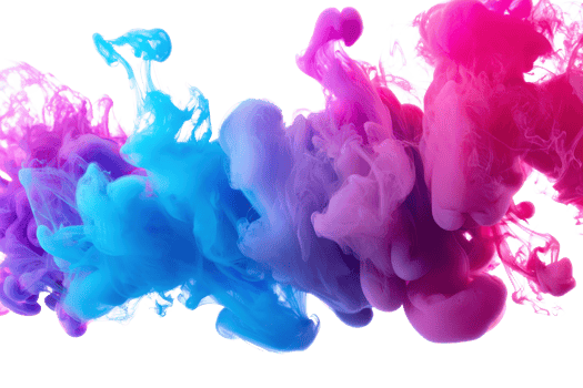 Vibrant swirls of blue and pink ink blend together, creating a striking visual with fluid motion and rich color depth. png