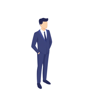 Stylish businessman standing confidently with hands in pockets, symbolizing success. png