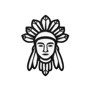 Stylized native headdress illustrating cultural heritage and identity. png