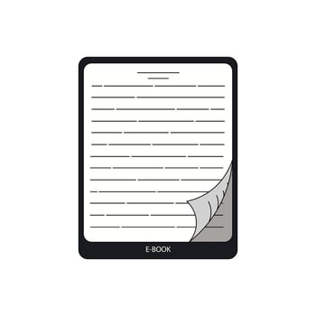 Illustration of an E-Book Reader with a Page Turn Effect vector