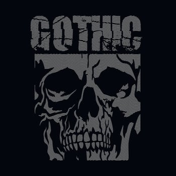 skull in engraving style vector
