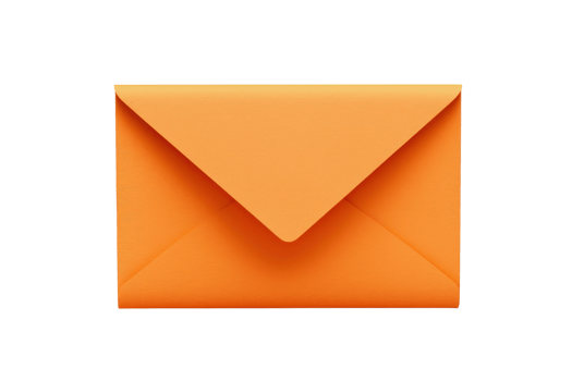 An orange envelope with a pointed flap. png