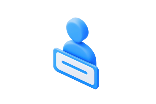 A minimalist blue figure holding a rectangular sign, representing identity or user information. png