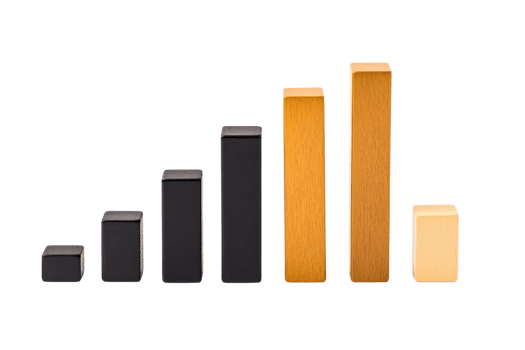 A series of ascending bars in varying heights and colors, symbolizing growth or progress. png