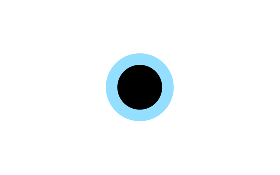 Isolated stilyzed disquieting drawing of a blue eye. png