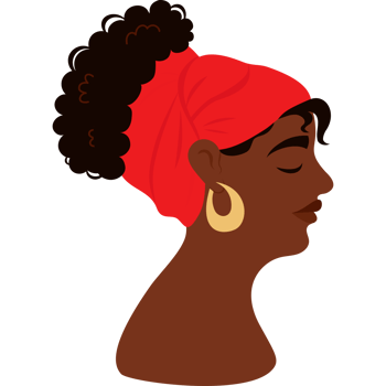 African American woman. Face in profile png