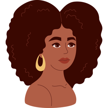 Cute curly African American Woman png