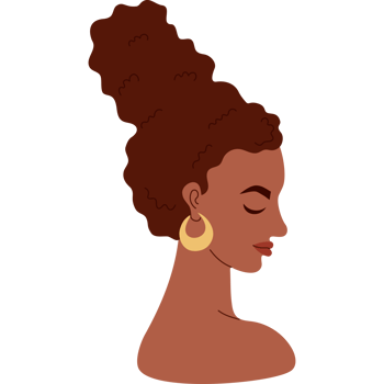 African American woman in profile png