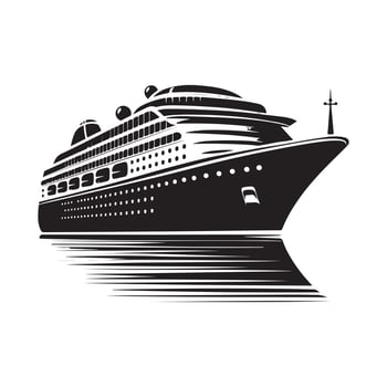 Elegant Cruise Ship Silhouette Vectors for Travel-Themed Designs