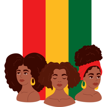 Black History Month. Cute African American Women png