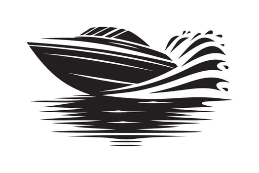Stylish Speedboat Silhouette Vectors for Custom Graphics