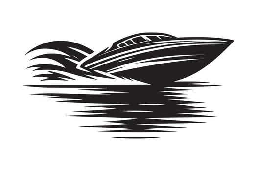 Custom Speedboat Silhouette Graphics for Creative Branding vector