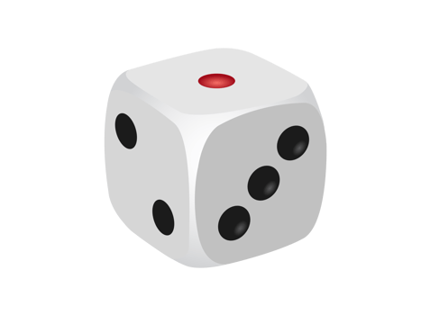 White six sided white game die icon png