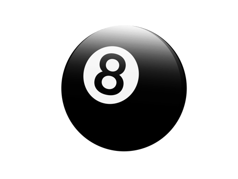 Classic black billiard pool 8 or snooker game ball icon png