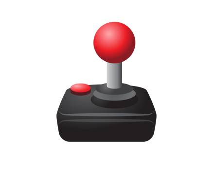 Gradient black and red game joystick controller icon png