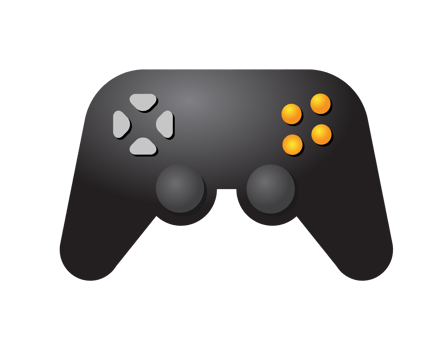 Black and red game joypad controller icon png