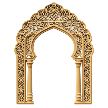Golden Ornamental Arch on Transparent Background png